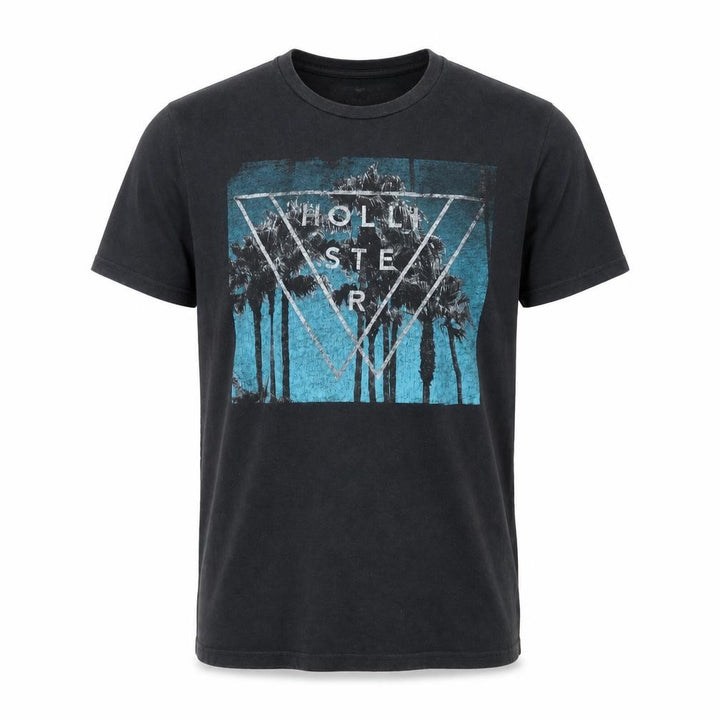 Hollister Men's Black California Graphic Print Crew Neck T-Shirt M