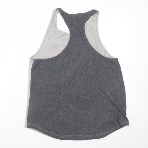 Adidas Womens Grey Racerback Tank Top L Cotton Sportswear