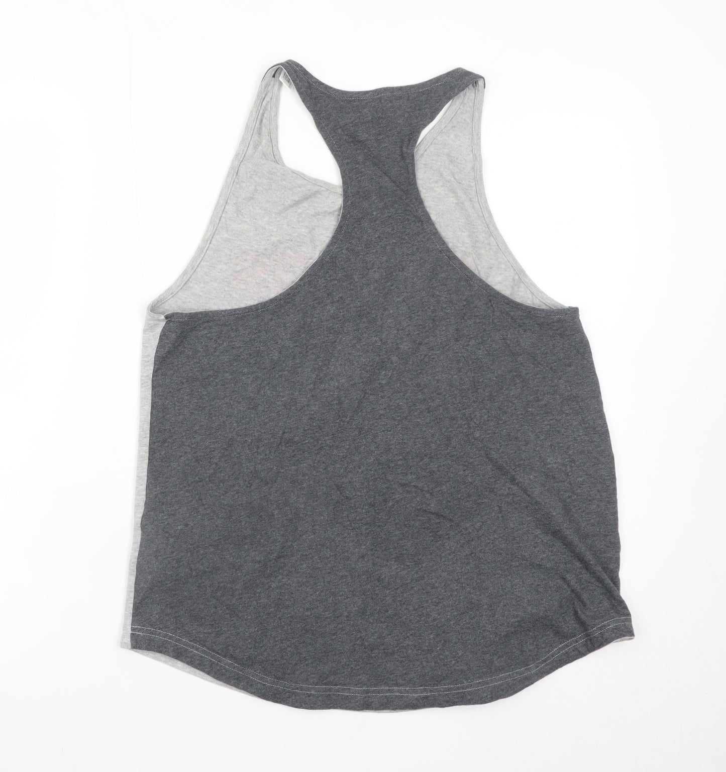 Adidas Womens Grey Racerback Tank Top L Cotton Sportswear