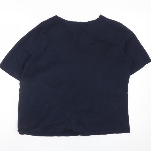 Red Herring Women's Blue Size 14 Weekend Print Cotton T-Shirt