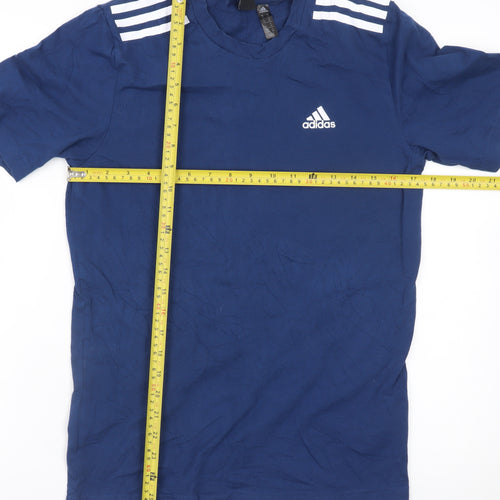 Adidas Men's Blue Short Sleeve Crew Neck Cotton T-Shirt XS