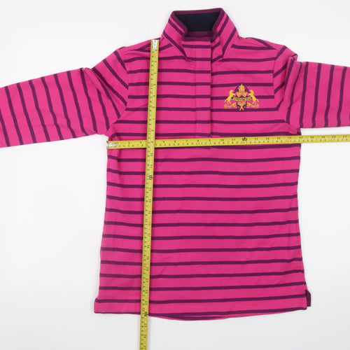 Equestrian Women’s Pink Striped Pullover Sweatshirt Small 8-10