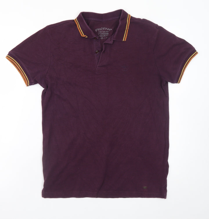 Firetrap Men's Purple Cotton Blend Polo Shirt Size M