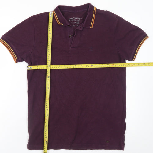 Firetrap Men's Purple Cotton Blend Polo Shirt Size M