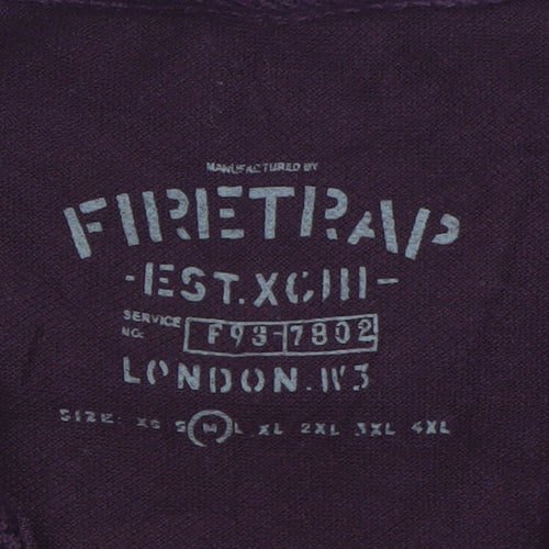 Firetrap Men's Purple Cotton Blend Polo Shirt Size M