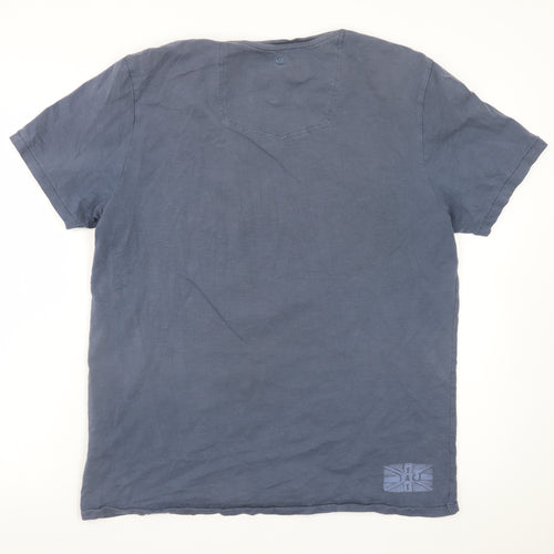 Fat Face Men’s Blue Graphic Cotton T-Shirt M 'Keep On Riding'