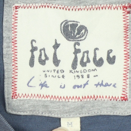 Fat Face Men’s Blue Graphic Cotton T-Shirt M 'Keep On Riding'