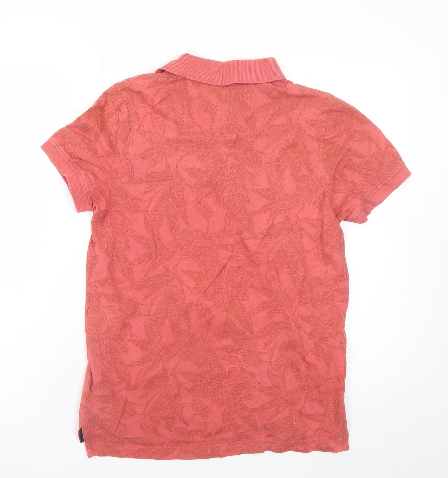 Tommy Hilfiger Men's Red Floral Cotton Polo Shirt Size S