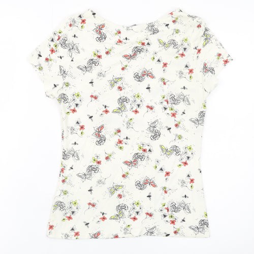 Marks and Spencer Women Ivory Butterfly Floral Top UK 8 Petite