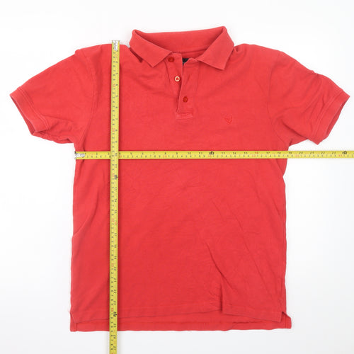 Bytom Men's Red Cotton Short Sleeve Polo Shirt Size M