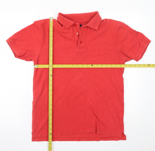 Bytom Men's Red Cotton Short Sleeve Polo Shirt Size M