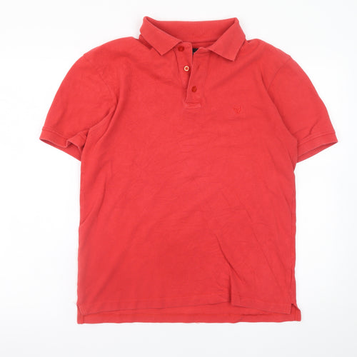 Bytom Men's Red Cotton Short Sleeve Polo Shirt Size M
