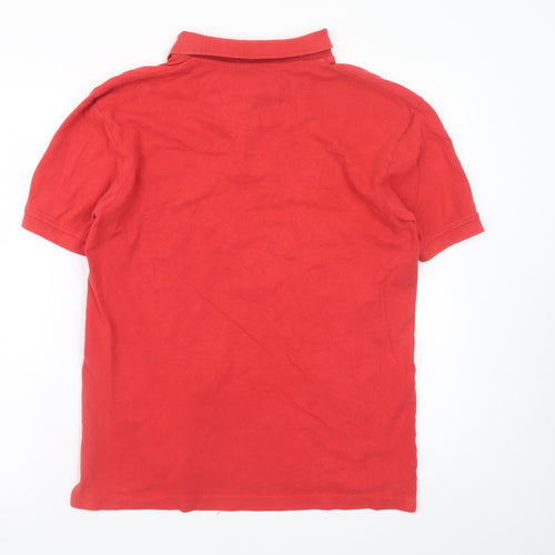 Bytom Men's Red Cotton Short Sleeve Polo Shirt Size M