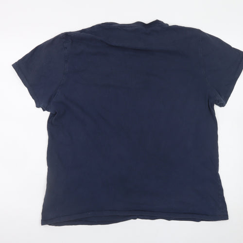 Pierre Cardin Men's Navy Crew Neck Graphic T-Shirt XXL Cotton