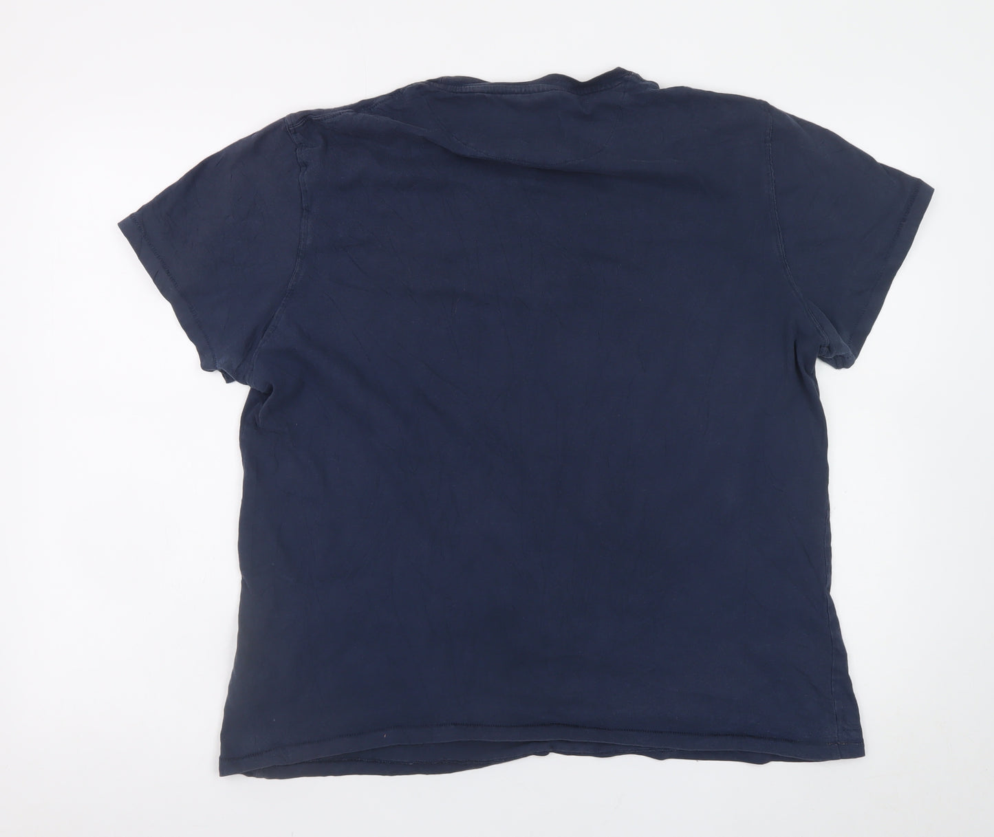 Pierre Cardin Men's Navy Crew Neck Graphic T-Shirt XXL Cotton