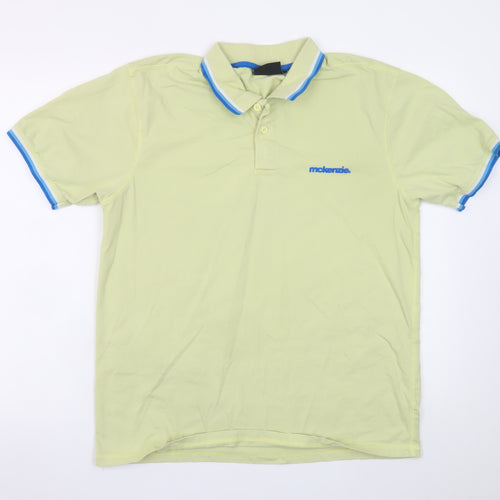 McKenzie Men's Beige Collared Cotton Short Sleeve Polo T-Shirt Size L