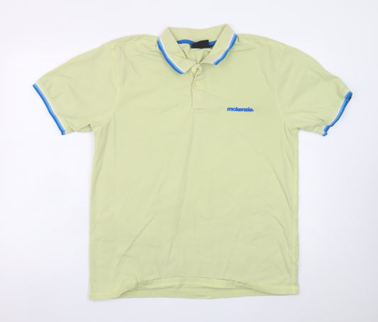 McKenzie Men's Beige Collared Cotton Short Sleeve Polo T-Shirt Size L