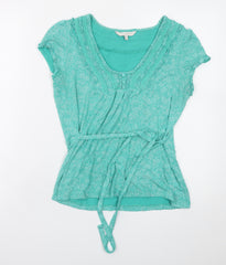 John Rocha Women's Green Lace Tunic Blouse Size 14 Short Sleeve