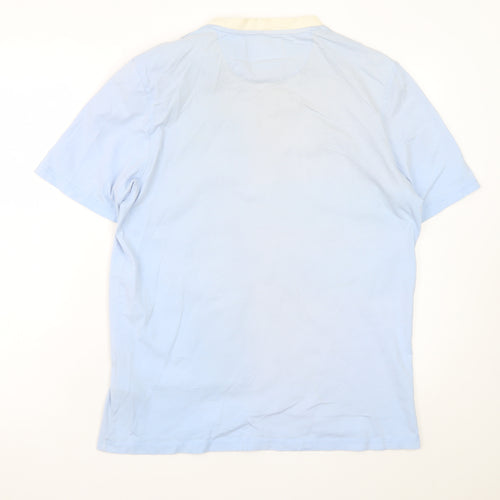 Lyle & Scott Men's Blue Relaxed Fit Colourblock T-Shirt Size L