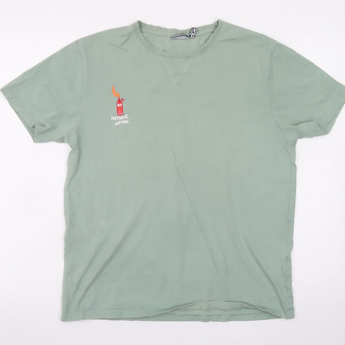 ASOS Design Men's Green Hot Sauce Graphic Cotton T-Shirt Size M