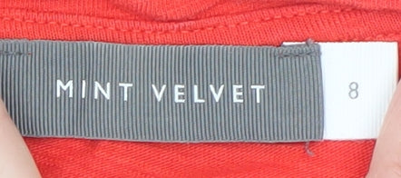 Mint Velvet Women's Red Short Sleeve Basic T-Shirt Size 8