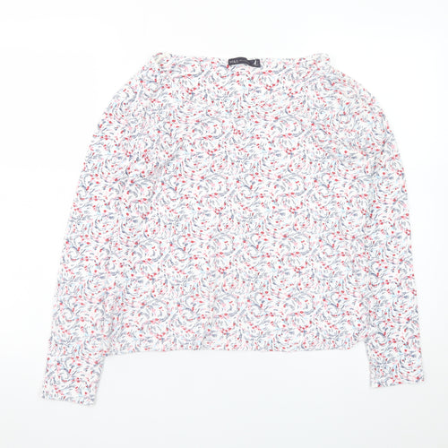 Marks and Spencer Women's White Floral Long Sleeve Viscose T-Shirt Size 16