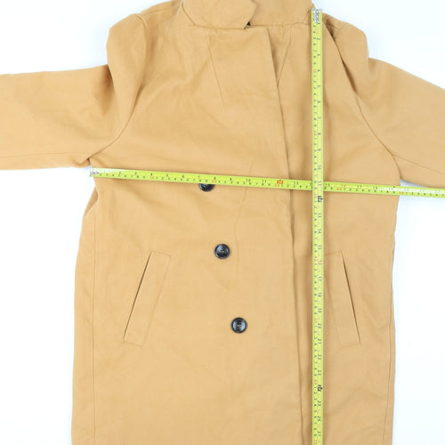Boohoo Women’s Beige Mid-Length Button Coat Size 8