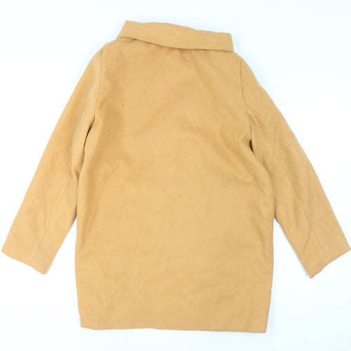 Boohoo Women’s Beige Mid-Length Button Coat Size 8