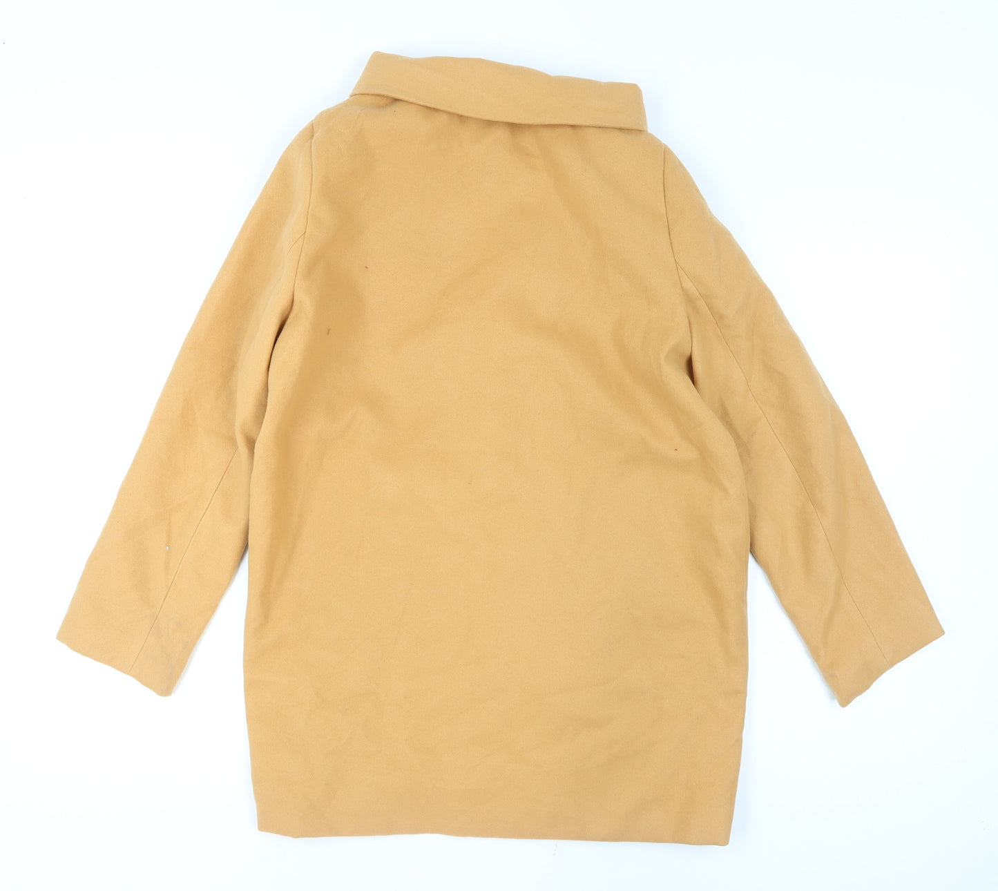 Boohoo Women’s Beige Mid-Length Button Coat Size 8