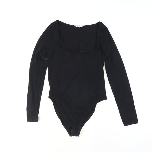 Miss Selfridge Women's Black Long Sleeve Bodysuit UK 12