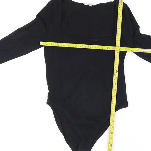 Miss Selfridge Women's Black Long Sleeve Bodysuit UK 12