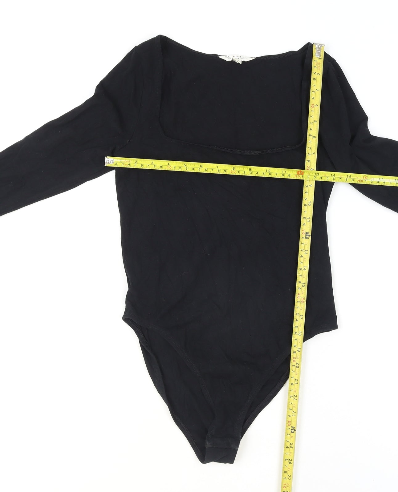Miss Selfridge Women's Black Long Sleeve Bodysuit UK 12