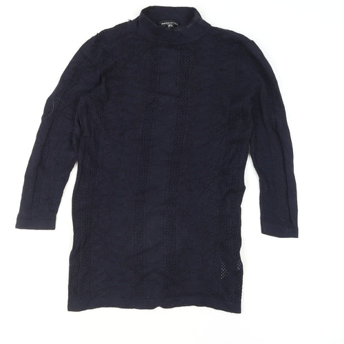 Warehouse Women’s Blue Roll Neck Tunic Jumper Size 6