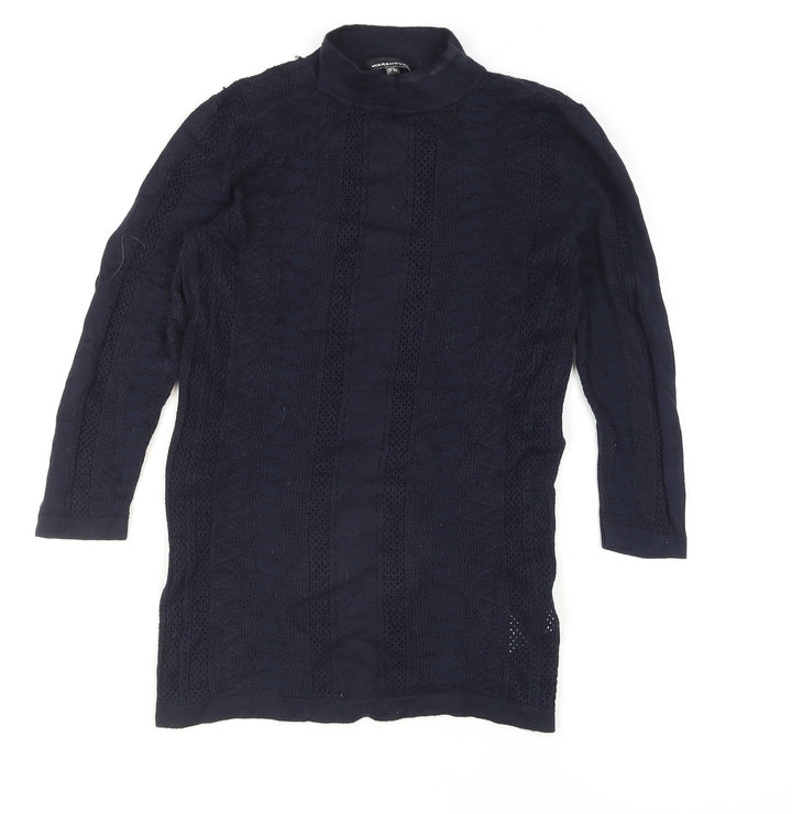 Warehouse Women’s Blue Roll Neck Tunic Jumper Size 6