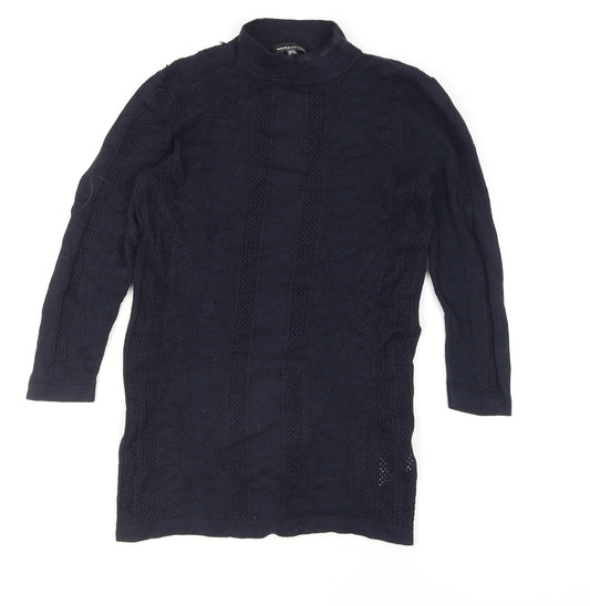 Warehouse Women’s Blue Roll Neck Tunic Jumper Size 6