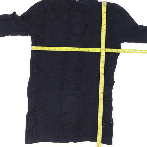 Warehouse Women’s Blue Roll Neck Tunic Jumper Size 6