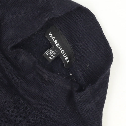 Warehouse Women’s Blue Roll Neck Tunic Jumper Size 6