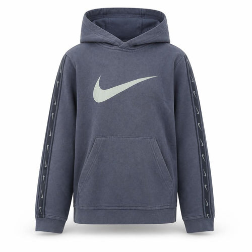 Nike Boys Blue Pullover Hoodie Size 10-11 Years Fleece Logo Sweatshirt