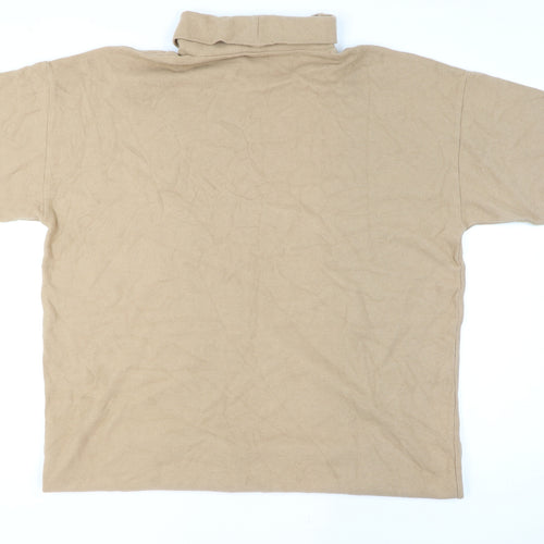 Marks and Spencer Women Beige Roll Neck Short Sleeve Pullover Jumper Size 24