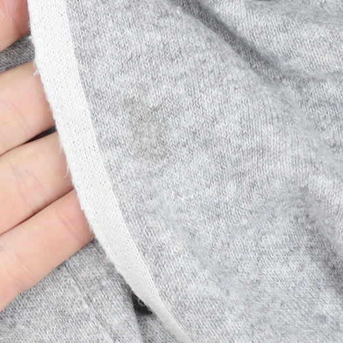 Barbour Women Grey Wool Blend Cardigan Jumper M Classic Open Knit