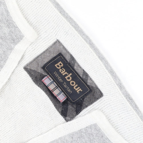 Barbour Women Grey Wool Blend Cardigan Jumper M Classic Open Knit