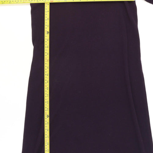 Kew Women Purple Wool Blend Roll Neck Knit Sweater Dress M