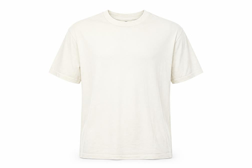 Front view of Another Reason Men’s Ivory Graphic Print Crew Neck T-Shirt, size M