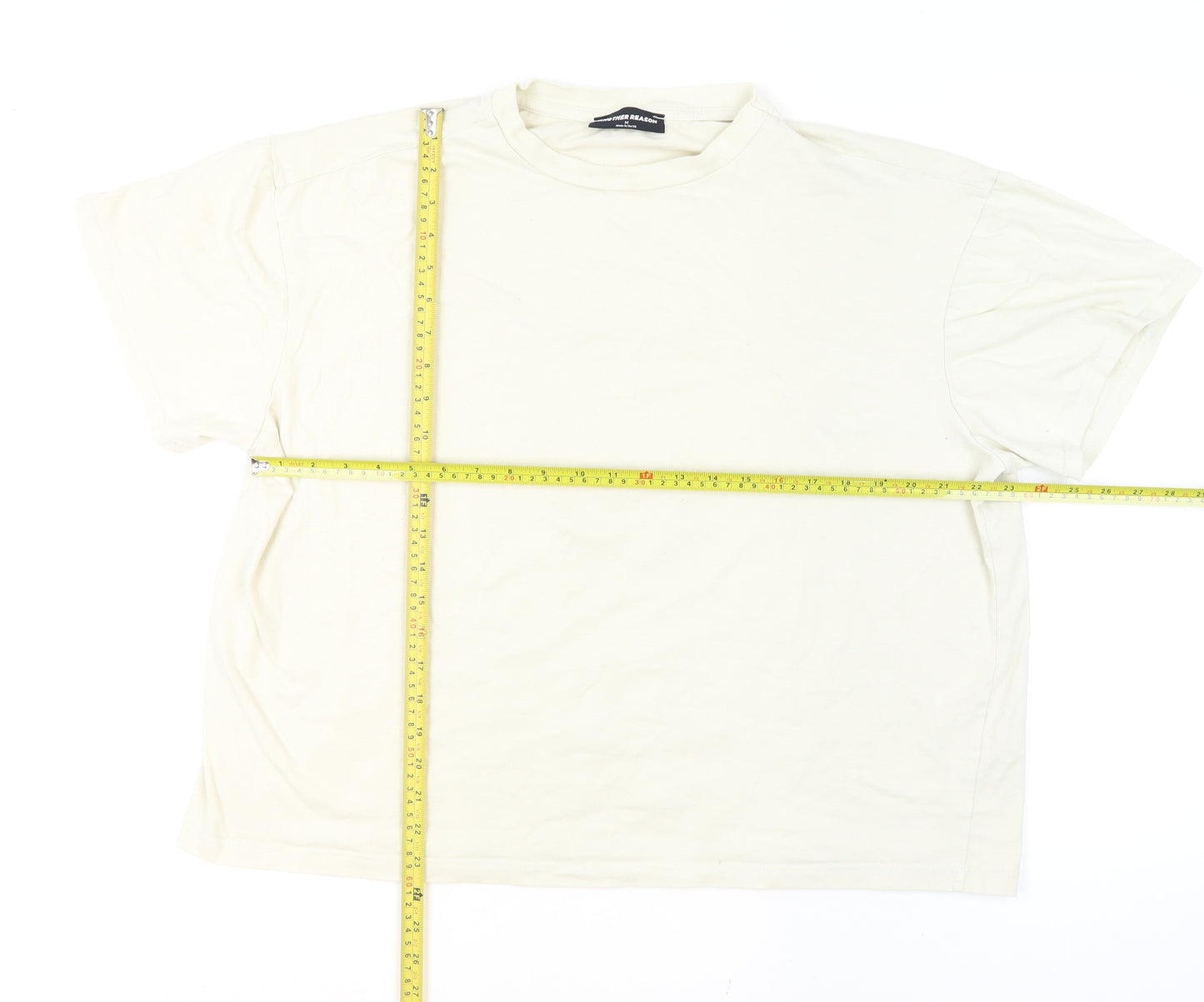Another Reason Men’s Ivory Graphic Print Crew Neck T-Shirt Size M