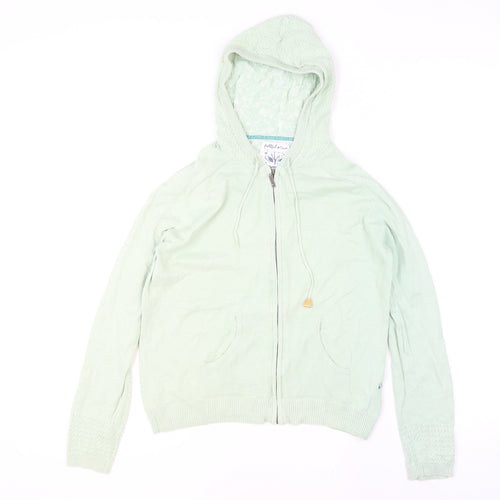 Mantaray Women’s Mint Green Full Zip Hoodie Size 10 Cotton Knit