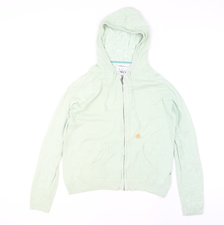 Mantaray Women’s Mint Green Full Zip Hoodie Size 10 Cotton Knit