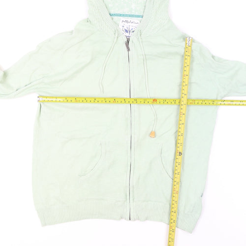 Mantaray Women’s Mint Green Full Zip Hoodie Size 10 Cotton Knit