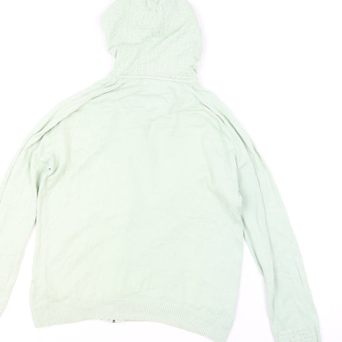 Mantaray Women’s Mint Green Full Zip Hoodie Size 10 Cotton Knit