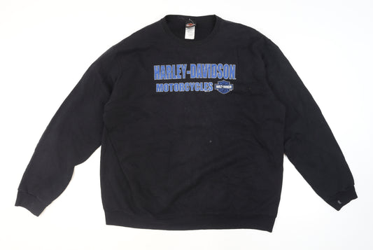 Harley-Davidson Men’s Black 2XL Pullover Sweatshirt Biker Graphic