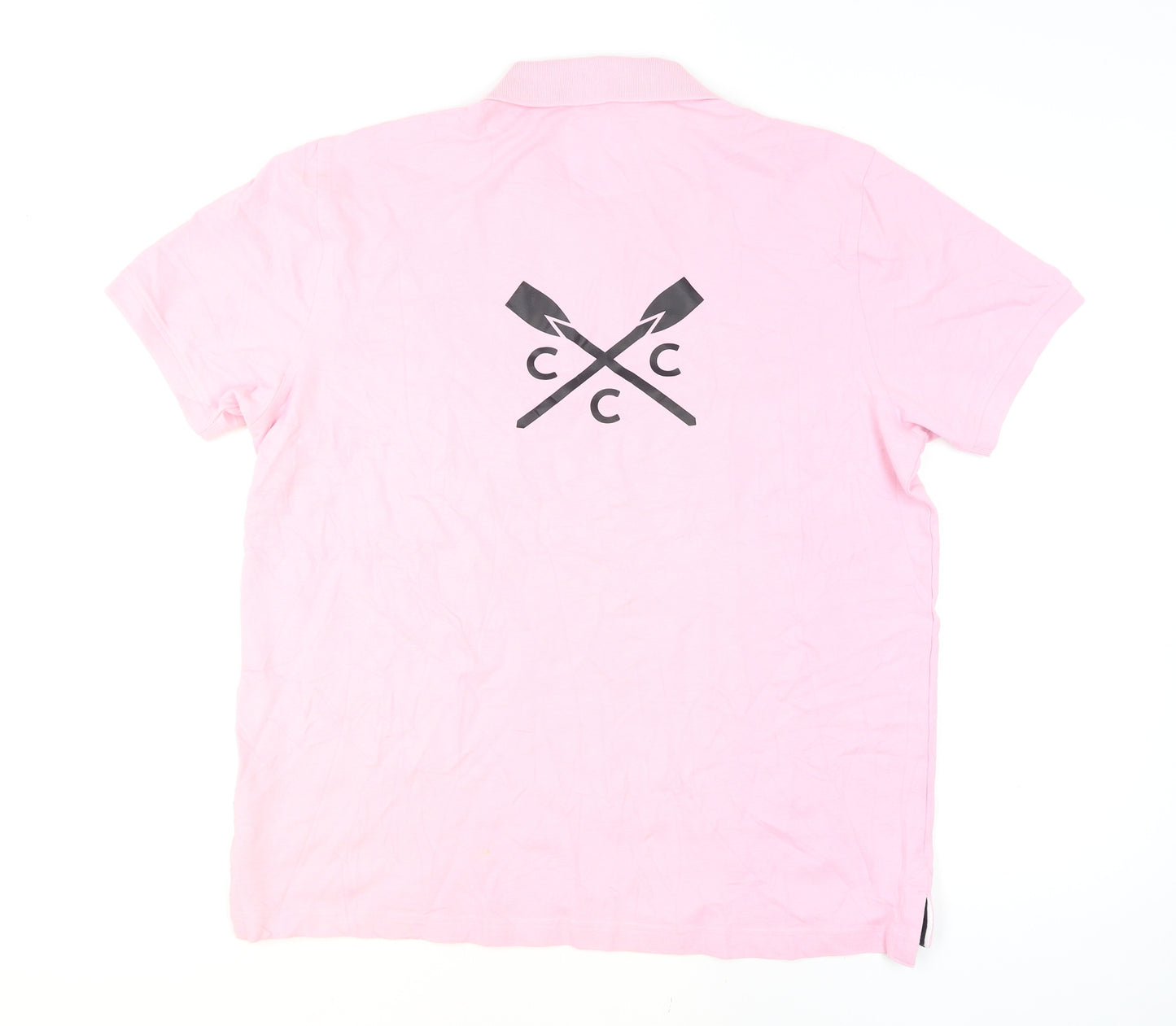 Crew Clothing Men's Pink XL Polo Shirt Ilkley Trophy Logo Cotton